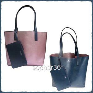 Kate Spade Leather Reversible Tote - Blue & Pink